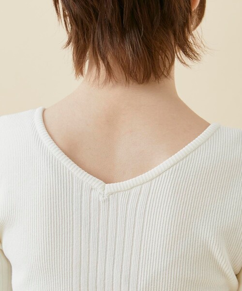 CITY TOKYO（シティトウキョウ）の「【アウトラスト】2WAYリブニットトップス（ニット/セーター・レディース・ブラック/ホワイト/オレンジ・FREE）」の12枚目の写真