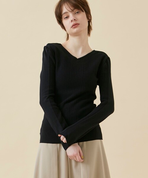 ゆめ❣️ ビジューDRニットトップス ブラック DRビジューリブニットトップス – Darich (ダーリッチ)