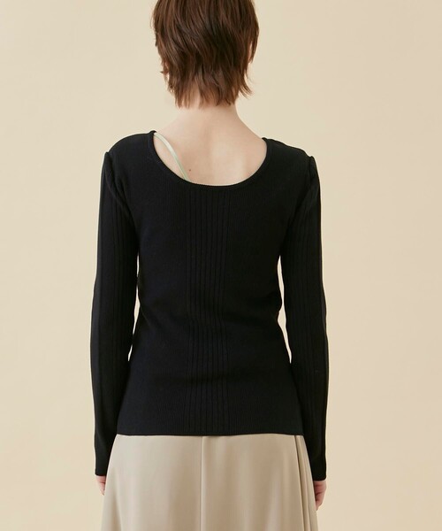 CITY TOKYO（シティトウキョウ）の「【アウトラスト】2WAYリブニットトップス（ニット/セーター・レディース・ブラック/ホワイト/オレンジ・FREE）」の19枚目の写真