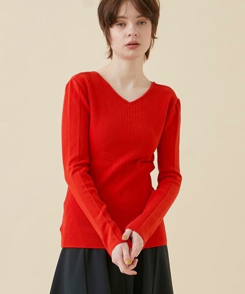 CITY TOKYO（シティトウキョウ）の「【アウトラスト】2WAYリブニットトップス（ニット/セーター・レディース・ブラック/ホワイト/オレンジ・FREE）」の22枚目の写真