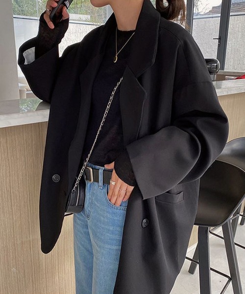 NinaetLina（ニナエリナ）の「ビッグシルエットトレンチコート（トレンチコート・レディース・ブラウン/ブラック・M/L）」の4枚目の写真