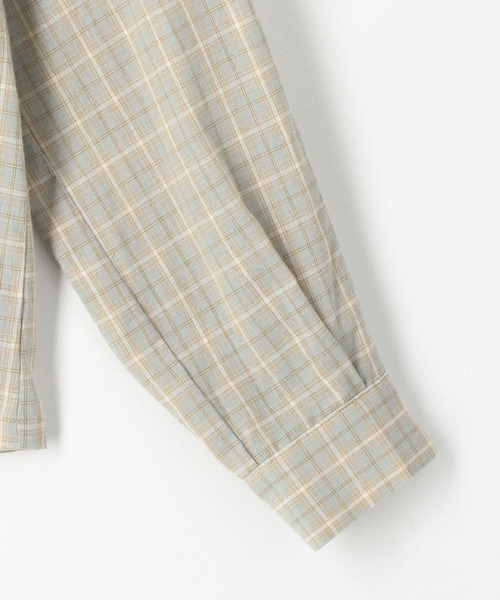 179/WG（イチナナキュウダブルジー）の「スカーフ風リボンブラウス  シアー／チェック（シャツ/ブラウス・レディース・ピンク/ネイビー系/オフホワイト/グリーン系/ブルー・MEDIUM）」の13枚目の写真