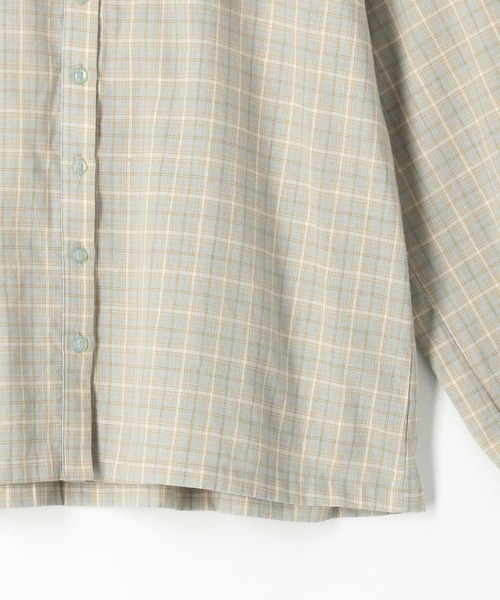 179/WG（イチナナキュウダブルジー）の「スカーフ風リボンブラウス  シアー／チェック（シャツ/ブラウス・レディース・ピンク/ネイビー系/オフホワイト/グリーン系/ブルー・MEDIUM）」の14枚目の写真