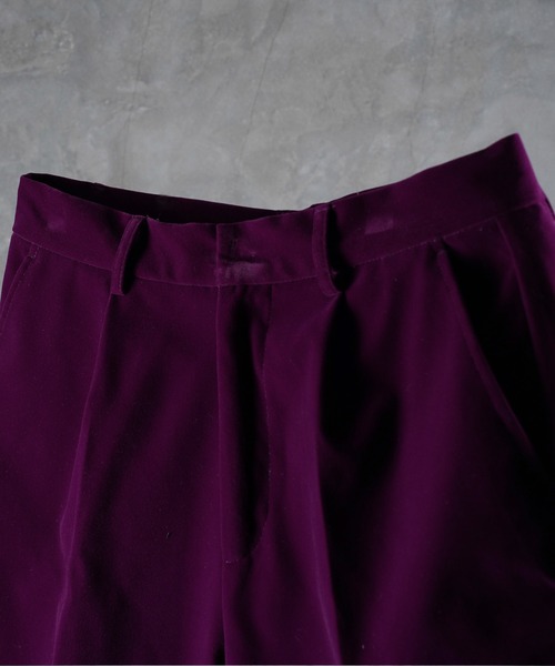 G.O.C（ジーオーシー）の「タックストレートベルベットスラックス（スラックス・メンズ・パープル/ブラック・MEDIUM/LARGE）」の5枚目の写真