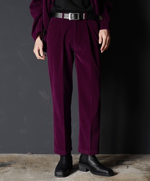G.O.C（ジーオーシー）の「タックストレートベルベットスラックス（スラックス・メンズ・パープル/ブラック・MEDIUM/LARGE）」の14枚目の写真
