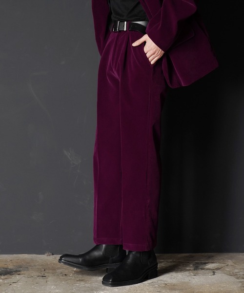 G.O.C（ジーオーシー）の「タックストレートベルベットスラックス（スラックス・メンズ・パープル/ブラック・MEDIUM/LARGE）」の18枚目の写真