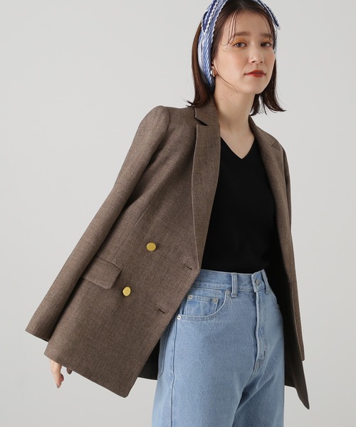 N.（N. Natural Beauty Basic）（エヌエヌナチュラルビューティーベーシック）の「テーラードダブルジャケット（テーラードジャケット・レディース・ブラウン系その他/ホワイト/ネイビー・SMALL/MEDIUM）」の3枚目の写真