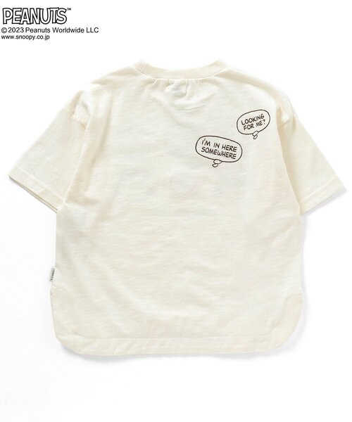 PEANUTS(ピーナッツ)の「PEANUTSコラボ アップリケ刺繍半袖Tシャツ(Tシャツ/カットソー・キッズ・パープル/ベージュ/グリーン/オフホワイト/オレンジ・90/80/120/95/100/140/110/150/130)」の10枚目の写真