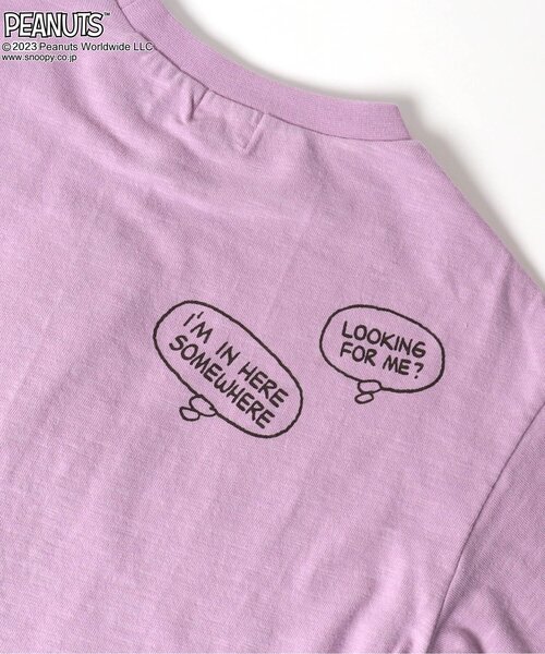 PEANUTS(ピーナッツ)の「PEANUTSコラボ アップリケ刺繍半袖Tシャツ(Tシャツ/カットソー・キッズ・パープル/ベージュ/グリーン/オフホワイト/オレンジ・90/80/120/95/100/140/110/150/130)」の7枚目の写真