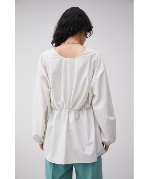 AZUL by moussy(アズールバイマウジー)の「2WAY BALLOON SLEEVE PEPLUM BL/2WAYバルーンスリーブペプラムブラウス(シャツ/ブラウス・レディース・オフホワイト/ブラック/ライトグリーン・SMALL/MEDIUM)」の9枚目の写真