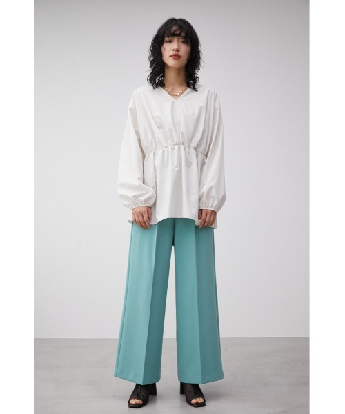 AZUL by moussy(アズールバイマウジー)の「2WAY BALLOON SLEEVE PEPLUM BL/2WAYバルーンスリーブペプラムブラウス(シャツ/ブラウス・レディース・オフホワイト/ブラック/ライトグリーン・SMALL/MEDIUM)」の5枚目の写真