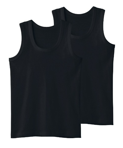 こどもグンゼ（コドモグンゼ）の「こどもグンゼ 男の子 ランニング 抗菌防臭 部屋干し対応 2枚組 綿100％（インナーウェア/肌着・キッズ・ブラック/ホワイト・160/120/150/100/130/140/110/170）」の2枚目の写真