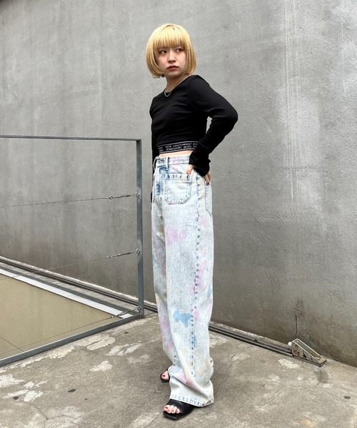 CIAOPANIC（チャオパニック）の「スプレーデザインセーラーデニムパンツ（デニムパンツ・レディース・スカイブルー/ブルー・SMALL/MEDIUM）」の17枚目の写真