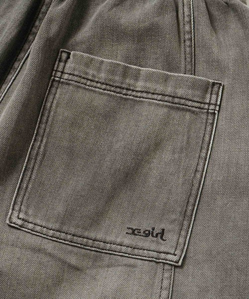 X-girl（エックスガール）の「DENIM EASY PANTS（デニムパンツ・レディース・ブラック/インディゴブルー・M/S）」の6枚目の写真