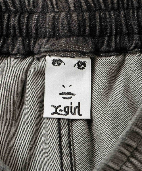 X-girl（エックスガール）の「DENIM EASY PANTS（デニムパンツ・レディース・ブラック/インディゴブルー・M/S）」の10枚目の写真