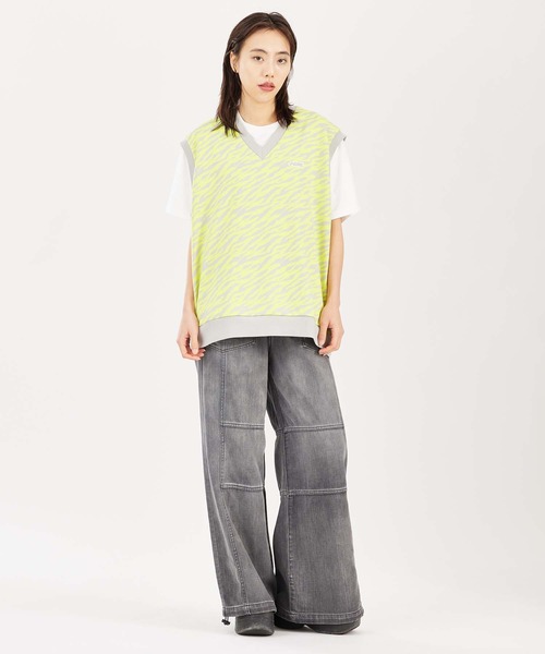 X-girl（エックスガール）の「DENIM EASY PANTS（デニムパンツ・レディース・ブラック/インディゴブルー・M/S）」の13枚目の写真