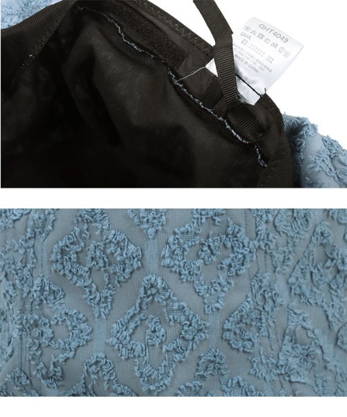 KOBE LETTUCE(コウベレタス)の「レースジャガードバケットハット(ハット・レディース・ブラック/ブルー/アイボリー・FREE)」の8枚目の写真