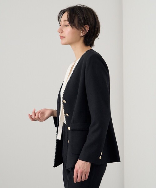 ANAYI ライトスラブノーカラージャケット ANAYI（アナイ）の「ライトスラブノーカラージャケット（ノーカラー