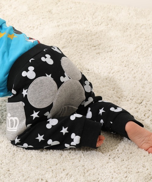 Disney(ディズニー)の「ディズニー 総柄モンキーパンツ 7920B(その他パンツ・キッズ・スカイブルー系1/ブラック・80cm/90cm)」の2枚目の写真
