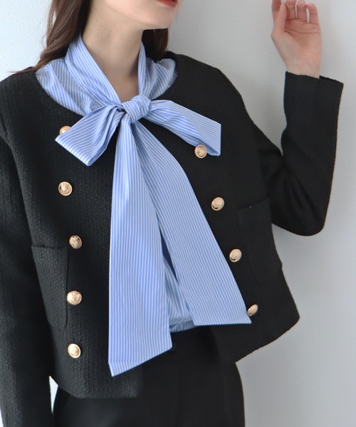 BLUEEAST（ブルーイースト）の「金ボタンツイードジャケット（ノー