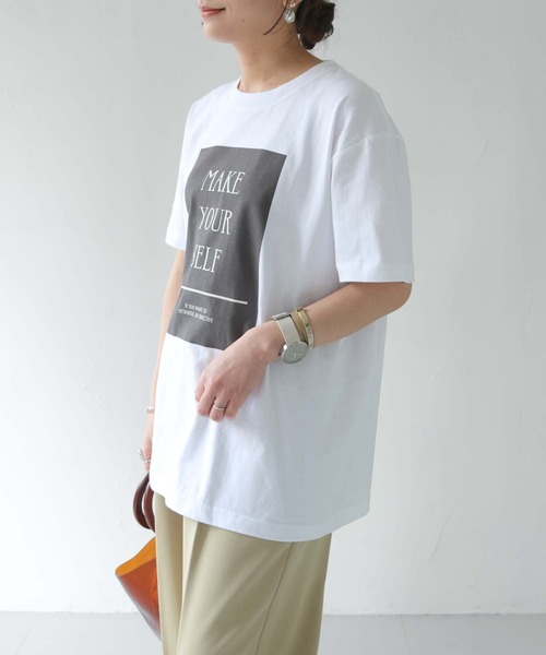 HER CLOSET（ハークローゼット）の「【shemoshelly】WEB限定MAKE YOUR SELF ロゴTシャツ（Tシャツ/カットソー・レディース・ホワイト/ホワイト系その他・S/M/L）」の15枚目の写真
