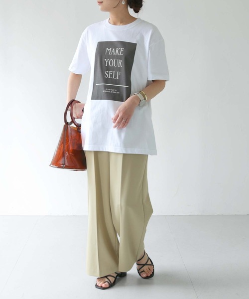 HER CLOSET（ハークローゼット）の「【shemoshelly】WEB限定MAKE YOUR SELF ロゴTシャツ（Tシャツ/カットソー・レディース・ホワイト/ホワイト系その他・S/M/L）」の4枚目の写真