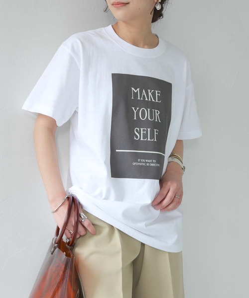 HER CLOSET（ハークローゼット）の「【shemoshelly】WEB限定MAKE YOUR SELF ロゴTシャツ（Tシャツ/カットソー・レディース・ホワイト/ホワイト系その他・S/M/L）」の9枚目の写真