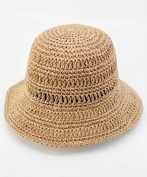 polcadot（ポルカドット）の「WILLOW BUCKET/ペーパーレース編みバケットハット（ハット・レディース・ナチュラル/ブラック/グレー/キャメル・FREE）」の4枚目の写真