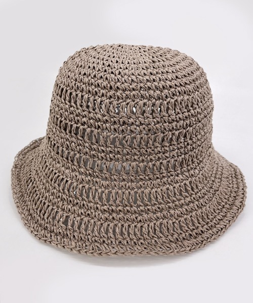 polcadot（ポルカドット）の「WILLOW BUCKET/ペーパーレース編みバケットハット（ハット・レディース・ナチュラル/ブラック/グレー/キャメル・FREE）」の3枚目の写真