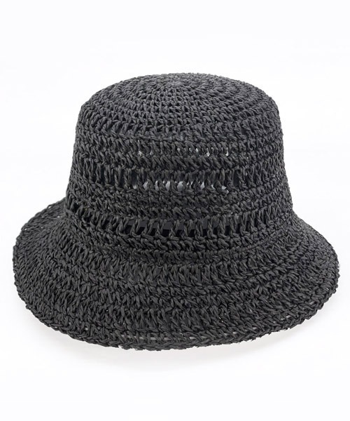 polcadot（ポルカドット）の「WILLOW BUCKET/ペーパーレース編みバケットハット（ハット・レディース・ナチュラル/ブラック/グレー/キャメル・FREE）」の2枚目の写真