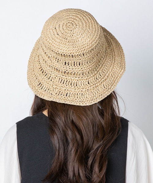 polcadot（ポルカドット）の「WILLOW BUCKET/ペーパーレース編みバケットハット（ハット・レディース・ナチュラル/ブラック/グレー/キャメル・FREE）」の7枚目の写真