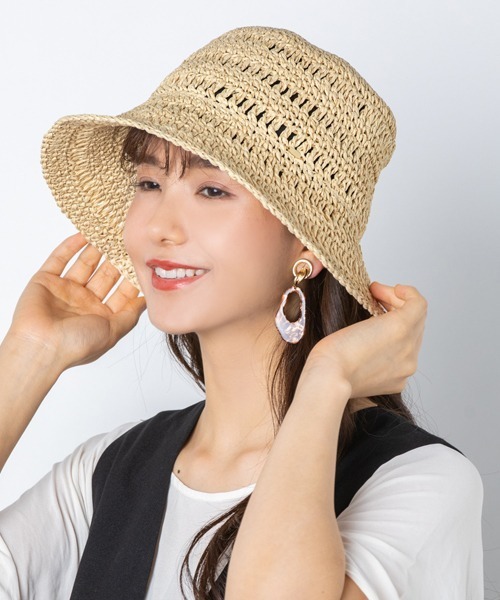 polcadot（ポルカドット）の「WILLOW BUCKET/ペーパーレース編みバケットハット（ハット・レディース・ナチュラル/ブラック/グレー/キャメル・FREE）」の12枚目の写真