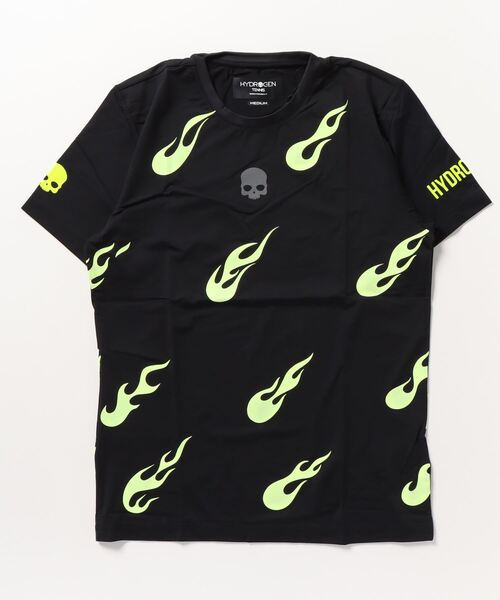 HYDROGEN(ハイドロゲン)の「《HYDROGEN/ハイドロゲン》フレイムテックTシャツ/FLAMES TECH TEE(Tシャツ/カットソー・メンズ・ブラック系その他4/ブラック系その他3/ブラック系その他/ブラック系その他2・L/M/S/XL/XS/XXL)」の1枚目の写真