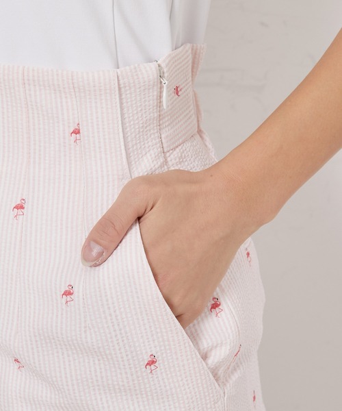 JUN&ROPE'（ジュンアンドロペ）の「【セットアップ対応】シアサッカー柄ハイウエストタイトスカート（スカート・レディース・ピンク/グレー・M/L/X-SMALL/S）」の12枚目の写真