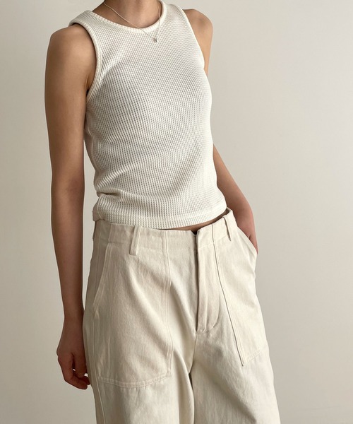 CANAL JEAN（キャナルジーン）の「El mar　サーマルタンクトップ（タンクトップ・レディース・グレー/アイボリー/ブラック・ONE SIZE）」の4枚目の写真