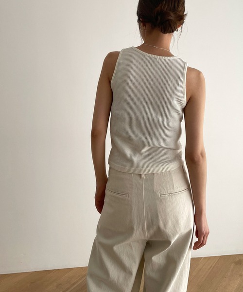 CANAL JEAN（キャナルジーン）の「El mar　サーマルタンクトップ（タンクトップ・レディース・グレー/アイボリー/ブラック・ONE SIZE）」の5枚目の写真