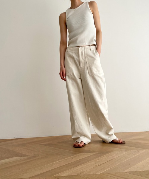 CANAL JEAN（キャナルジーン）の「El mar　サーマルタンクトップ（タンクトップ・レディース・グレー/アイボリー/ブラック・ONE SIZE）」の6枚目の写真