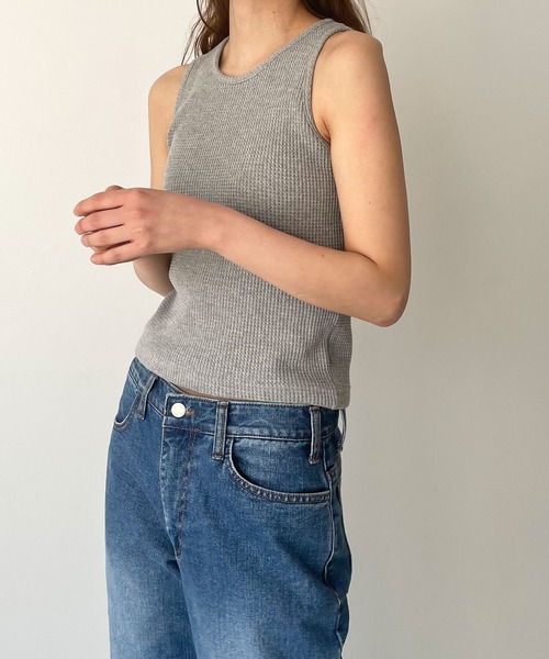 CANAL JEAN（キャナルジーン）の「El mar　サーマルタンクトップ（タンクトップ・レディース・グレー/アイボリー/ブラック・ONE SIZE）」の10枚目の写真