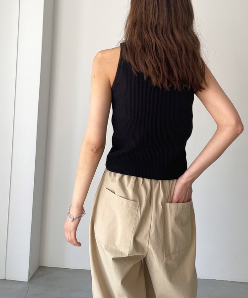 CANAL JEAN（キャナルジーン）の「El mar　サーマルタンクトップ（タンクトップ・レディース・グレー/アイボリー/ブラック・ONE SIZE）」の8枚目の写真