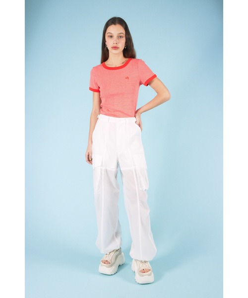 SLY（スライ）の「SLY LOGO COMPACT T/SH スライ ロゴ コンパクト Tシャツ クロップド丈 ブランドロゴ（Tシャツ/カットソー・レディース・ブラック/ブラウン/ピンク/グリーン・FREE）」の11枚目の写真