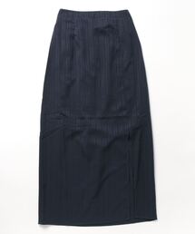 JUGLANS（ユグランス）の「☆ シワ加工ストライプスリット入りタイトスカート　W1852（スカート）」