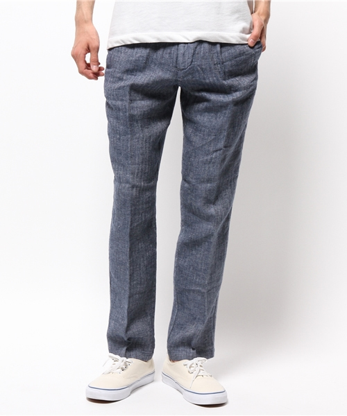 MYSELF ABAHOUSE（マイセルフアバハウス）の「麻ヘリンボーンパンツ（その他パンツ・メンズ・ネイビー/ベージュ・MEDIUM/SMALL/LARGE）」の2枚目の写真