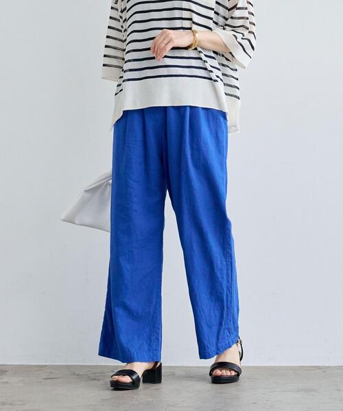 green label relaxing（グリーンレーベルリラクシング）の「［size SHORT/TALLあり］BREEZE LINEN ブリーズリネン ワイド パンツ（その他パンツ・レディース・ブラック/その他1/ロイヤルブルー/ライラック/その他2/ベージュ・SHORT/34/36/38/40/42/44/TALL）」の10枚目の写真