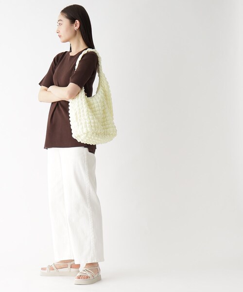 OPAQUE.CLIP（オペークドットクリップ）の「◆ポップコーンワンショルダーバッグ【A4収納可/軽量】（ショルダーバッグ・レディース・ブラック/イエロー/オフホワイト・00）」の13枚目の写真