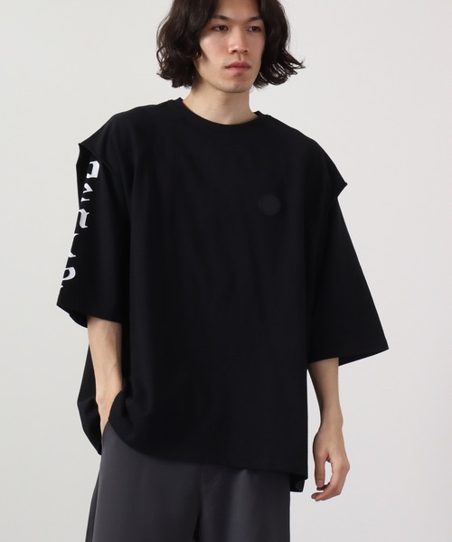 RE730（アールイーセブンサーティー）の「RE730 フェイクレイヤード半袖Tシャツ（Tシャツ/カットソー・メンズ・ブラック/ホワイト/ブラック系その他・XL/M/L）」の16枚目の写真