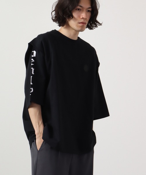 RE730（アールイーセブンサーティー）の「RE730 フェイクレイヤード半袖Tシャツ（Tシャツ/カットソー・メンズ・ブラック/ホワイト/ブラック系その他・XL/M/L）」の18枚目の写真
