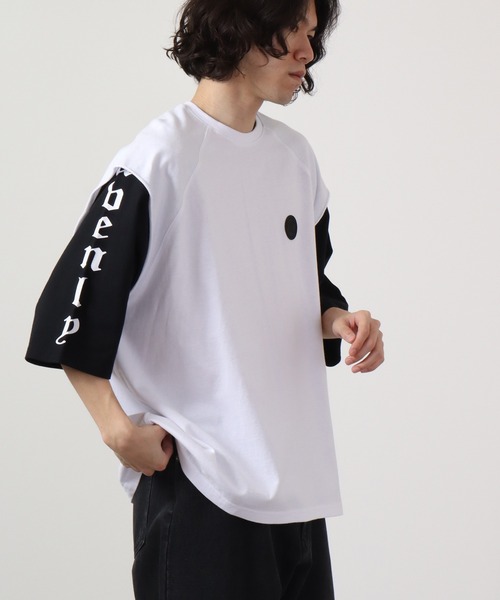 RE730（アールイーセブンサーティー）の「RE730 フェイクレイヤード半袖Tシャツ（Tシャツ/カットソー・メンズ・ブラック/ホワイト/ブラック系その他・XL/M/L）」の5枚目の写真