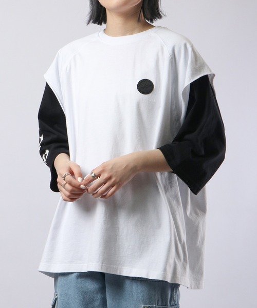 RE730（アールイーセブンサーティー）の「RE730 フェイクレイヤード半袖Tシャツ（Tシャツ/カットソー・メンズ・ブラック/ホワイト/ブラック系その他・XL/M/L）」の11枚目の写真