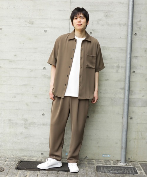URBAN COLLECTION(アーバンコレクション)の「ドレープツイルルーズ半袖シャツ(シャツ/ブラウス・メンズ・チャコール/ブラック/カーキ・M/L/XL)」の4枚目の写真