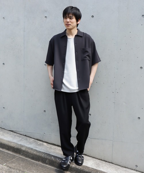 URBAN COLLECTION(アーバンコレクション)の「ドレープツイルルーズ半袖シャツ(シャツ/ブラウス・メンズ・チャコール/ブラック/カーキ・M/L/XL)」の7枚目の写真